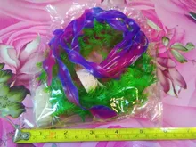 Plantas artificiales subacuáticas decoración de Acuarios y Peceras, decoraciones de visualización de césped verde y morado de 37CM