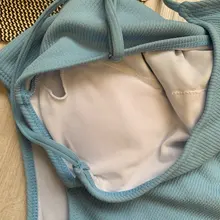 One-Piece Swimsuit Monokini Ribbed Sexy New Women with Waist-Rope Lady V1337 Female