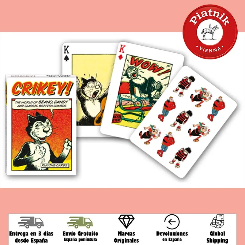 Piatnik, Mazzo Di Poker, 54 Carte, Crikey!, Fumetti Britannici, Classici, Poster, Giochi Da Tavolo, Giochi, Adulti, Gran Bretagna, Collezione, Da Coll