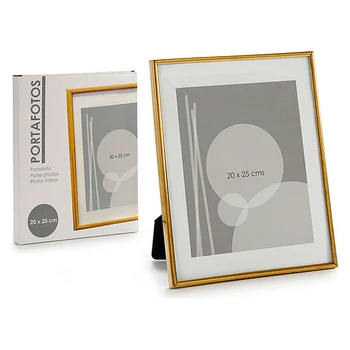 

Photo frame Gift Decor Aluminium Gold (20 x 25 cm)