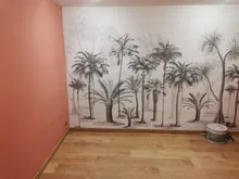 3D Wallpaper Mural Decoration Jungle Rainforest Custom Milofi Retro Hand-Painted-Lines