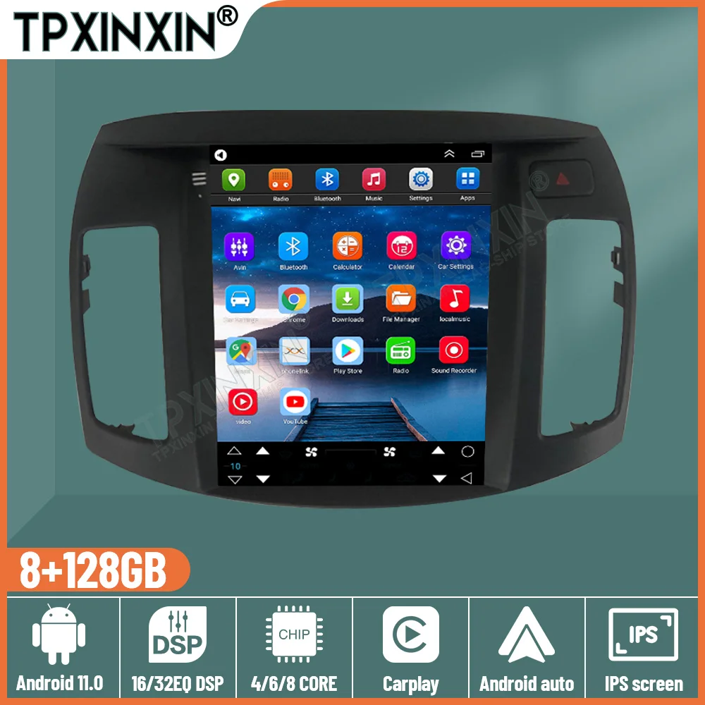 

For Hyundai Elantra 2008-2010 Android 11 Car Radio Tape Recorder Navigation Tesla Style Screen Stereo Auto Multimedia DVD Player