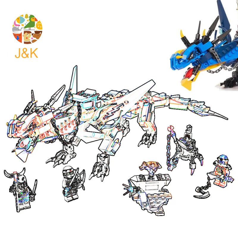 

70652 515pcs Ninja Series The blue stormbringer dragon Model s Brick Educational Toys For Children 10936 Building Block Gift