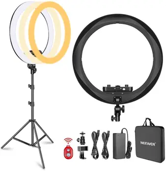 

Neewer Ring Light Kit [Upgraded Version-Ultra Slim],Dimmable LED Ring Light with Light Stand for Portrait Makeup Video Shooting