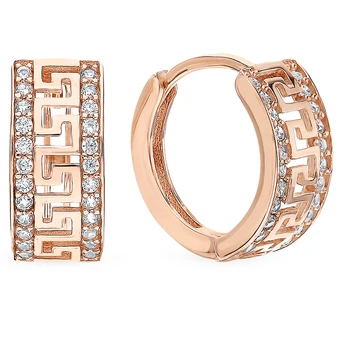 

Gold earrings with cubic zirconia sunlight