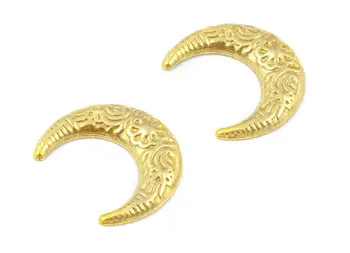 

Brass Moon Charms - Raw Brass Moon Earrings and Pendant - Earring Findings - 6PCS/LOT - 15.07x5.19x0.95mm - PP2357