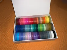 Conjunto de cintas Washi básicas, listones de colores sólidos arcoiris, autoadhesivos, para decoración y recortes, articulo de papelería para diario, 60 unidades por paquete