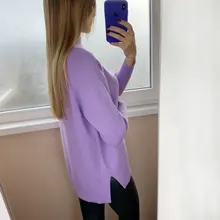 Sweater Pullovers Mock-Neck Beige Purple Winter Green 8-Colors High-Quality Women C-232