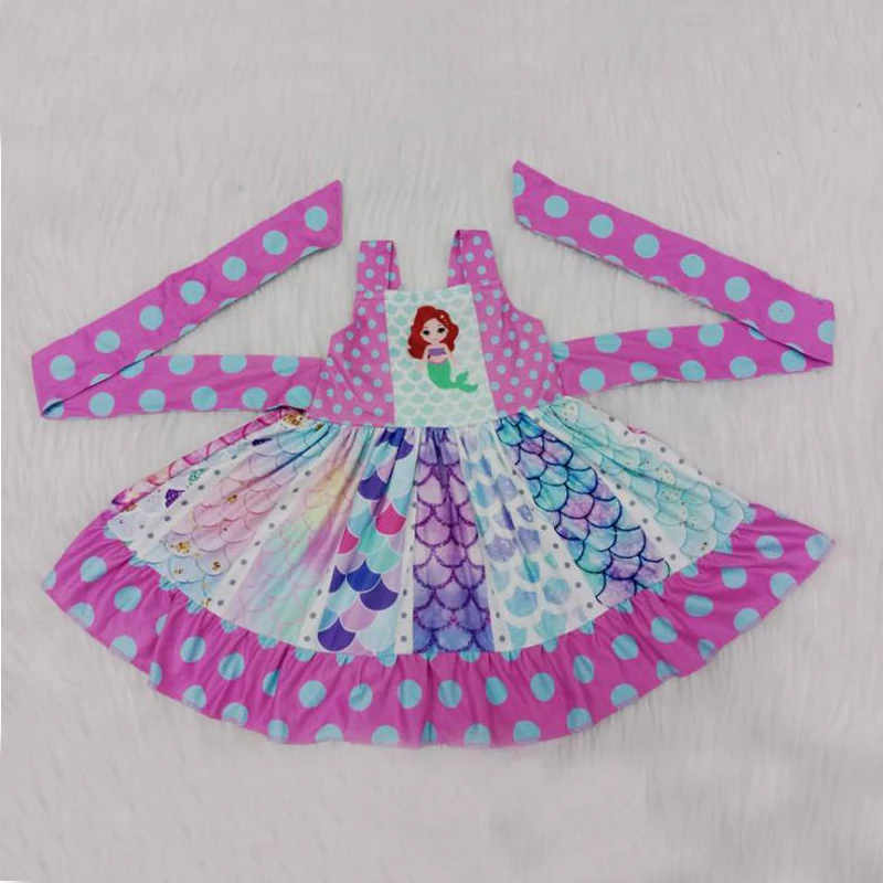 Модное летнее праздничное платье принцессы с принтом Джоджо для маленьких девочек; платье для маленьких девочек - Цвет: mermaid