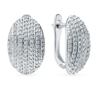 

Silver earrings with cubic zirconia sunlight sample 925 test