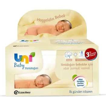

Uni Baby Yenidoğan Islak Pamuk Mendil 3'lü Fırsat Paketi / 120 Yaprak