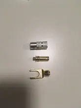 4 Uds chapados en oro Y en forma de Banana macho de Audio enchufes para altavoz tenedor con tornillo Spade conector de Cable para vinculante Post