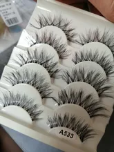 5 par/caja pestañas 3D fibra Artificial mucho pestañas duraderas las mujeres extensión y volumen de pestañas falsas