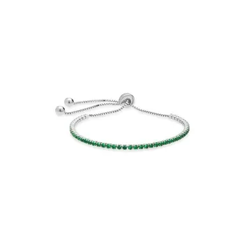 

Silver bracelet WULFJEFF Zircons Emerald LUXENTER