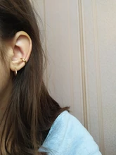 CANNER de Plata de Ley 925 trepadores de plata de la oreja aretes para las mujeres círculo geométrico Clip para la oreja con personalidad No perforado agujero pendientes de Clip pendientes largos aretes pendientes