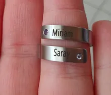 JewelOra personalizada anillos para madres de piedra de anillos para las mujeres grabado joyería regalos de aniversario para mamá