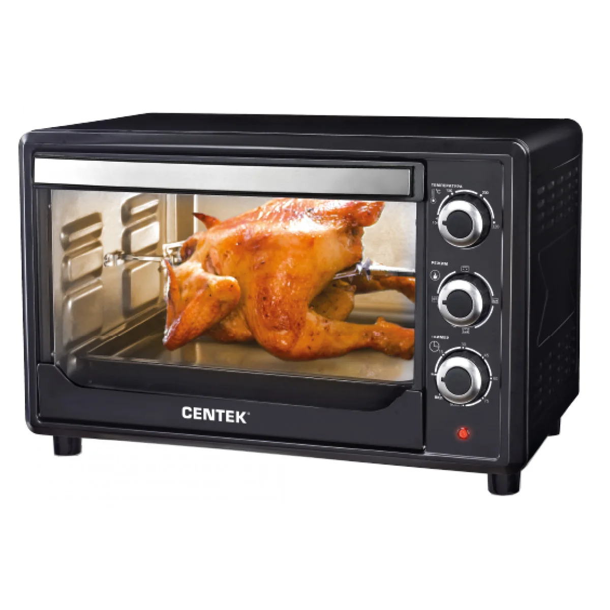 Мини-печь Centek CT-1530 GRILL (1600 Вт; объем 36 л; нагрев до 320°C; термостат; механический таймер)