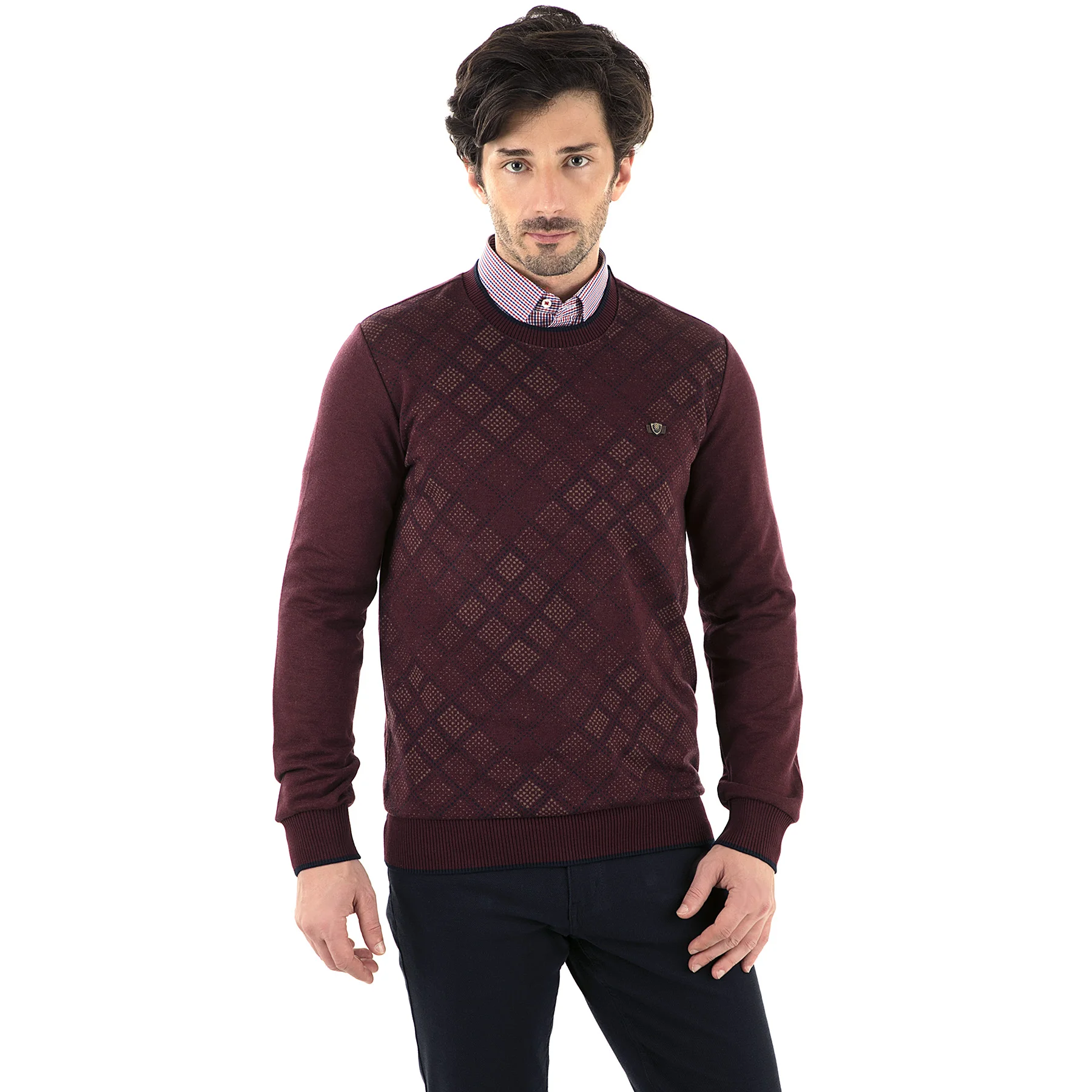 Бордовый льняной BURATTI мужские спортивные 4318061 - Цвет: Бордовый льняной