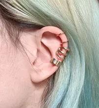 VKME-pendientes de estrella de oro sin Piercing para mujer y hombre, pendientes de Clip para la oreja de cartílago falso Simple, joyería con Clip