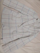 Female Blazer Coat Elegant Jacket Single-Button Wool Vintage Vimly Women Office Lady