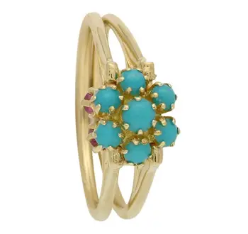 

Blue Flower Figured Has Cubic Zirconia Gold Ring 01-180-YHT002