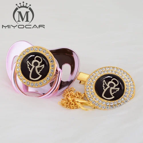 MIYOCAR золото серебро танец Ангел прекрасный красивый золотой bling соска и соска клип BPA бесплатно пустышка bling уникальный дизайн гангб - Цвет: GANGB-11   0-6M