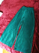 Golosina Color plisado genial pantalones de pierna ancha mujer alta de verano sueltos cintura tobillo fino pantalones largos de 13 colores