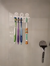 Toothbrush-Holder Suction-Cup Bathroom-Sets Wall-Mounted Cute Cartoon 5-Position Smile