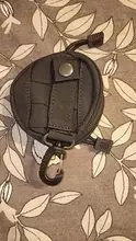 Táctico EDC bolsa militar clave titular auricular titular auriculares soporte de los hombres de cuero cartera bolsos ejército moneda bolsillo con gancho de cinturón de cintura de la bolsa para la caza