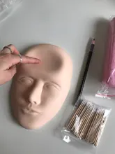 Cabeza de entrenamiento de tatuaje Facial 5D, maniquí de silicona para práctica de maquillaje permanente, tatuaje para labios y cejas, cabeza de muñeca para la piel