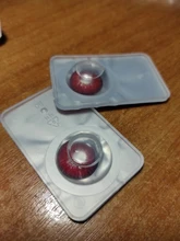 Lentillas para Cosplay de Halloween, lentes de contacto de Color avellanado, azul y rojo, 1 par (2 uds.)