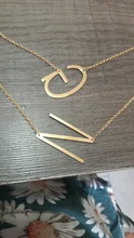 Collar con inicial grande para 100%, joyería de acero inoxidable, collar con letras grandes, A-Z, dorado, con monograma