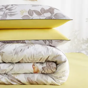 

Arttextile bedding set duvet cover Egyptian cotton 100% high quality floral printed yellow