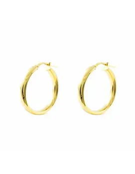 

Silver earrings gold Rings half 24x4mm