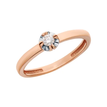 

Gold ring with diamonds sunlight sample 585