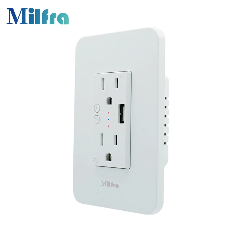 

KS-604S US 120 Style Smart Wall Socket,Dual Outlets,on/off physical keys,mobile remote control,timing & scheduled,countdown