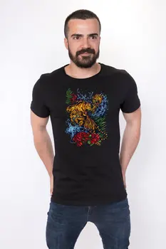 

Angemiel Wear Tigers War Cotton Black Male T-Shirt