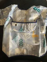 Baberos Bandana para bebé, bonitos Baberos de dibujos animados coloridos, impermeables, para comer, dibujo de manga larga, delantal, babero de autoalimentación para bebé
