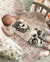 Conjunto de ropa de algodón para recién nacido, camiseta de manga corta con estampado de letras, pantalones informales, trajes para niños pequeños