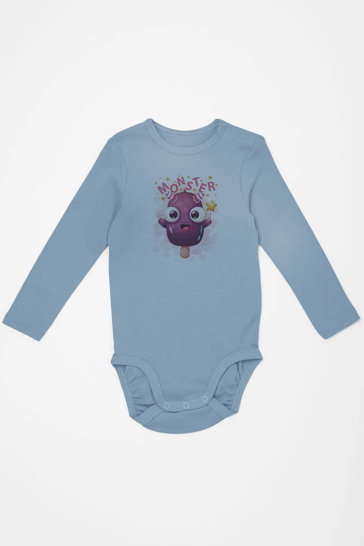 Angemiel Baby Мороженое Монстр мальчик ребенок с длинным рукавом зибин синий |