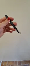 Pinza de mano de 1,0 MM para decoración de uñas, herramienta de selección de Gel acrílico para decoración de gemas, diamantes de imitación, pinzas negras para pestañas, 1 unidad