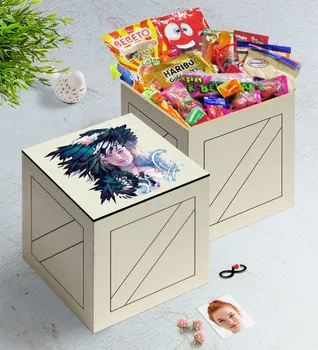 

Personalized Women 'S Abstract Caricature Of In Wooden Box Nostalgic Lezzetler Gift Seti-3