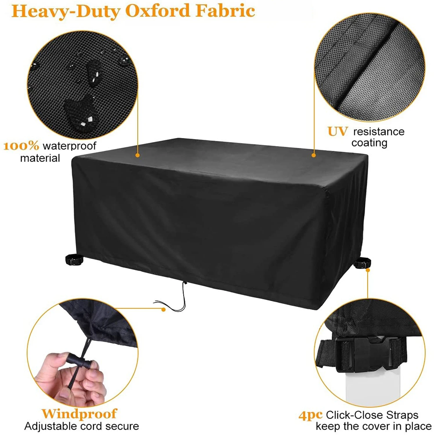 Outdoor Garden Furniture Covers for All Weathers 600D Oxford for Patio Rattan Table Chair Sofa Waterproof Dust 125x63x74 cm 3