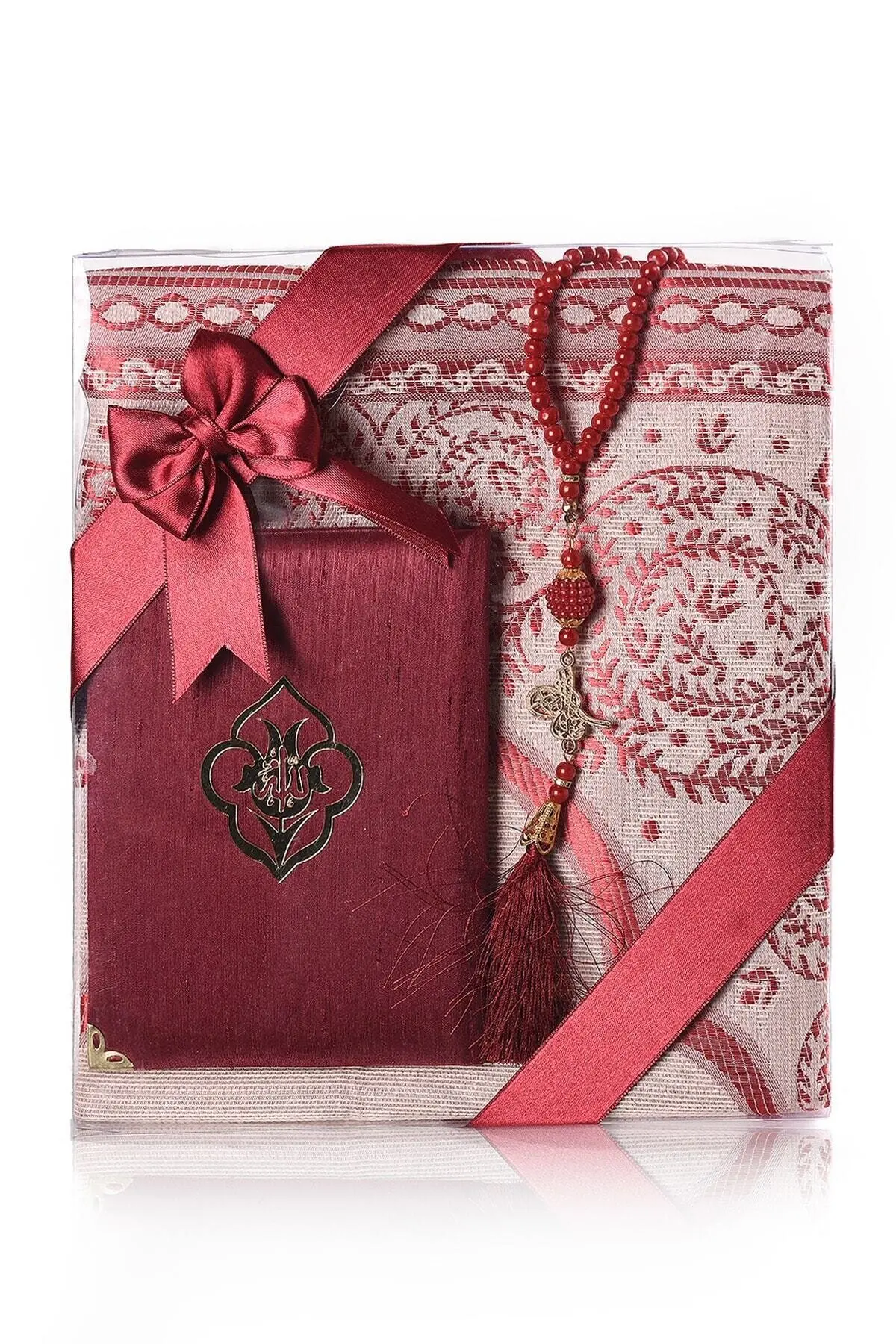 3PC Muslim Prayer Rug Set Sejadah Rosary Yasin al Sharif Book Prayer Mat Gift Set Islamic Muslim Items Eid Gift Ramadan floor mat prayer mat