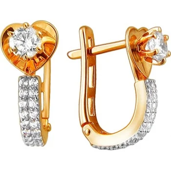 

Esthete earrings with 46 cubic zirconia in red gold