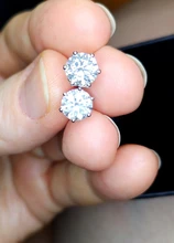 OEVAS Real 0,5-1 quilate D Color esmeralda, pendientes para las mujeres de calidad superior 100% de Plata de Ley 925 Plata brillante joyería de la boda