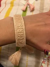 Pulsera de la Amistad ajustable para mujer, brazalete de borla tejida Vintage, pulseras trenzadas bordadas, regalos de joyería