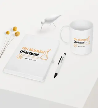 

Personalized Science Science Teacher Themed White Notebook Pen Mug Set-4