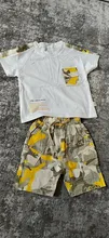 Nuevo verano ropa de bebé traje de niños moda niños niñas de dibujos animados camiseta pantalones cortos 2 unids/set niño ropa Casual niños chándales