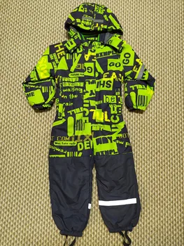 

R-25-1 overalls for boy green/gray (letters) raskid (56-86) (98)